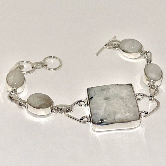 A Crown Chakra Crystal, Rainbow Moonstone Bracelet - Picture 10 of 11